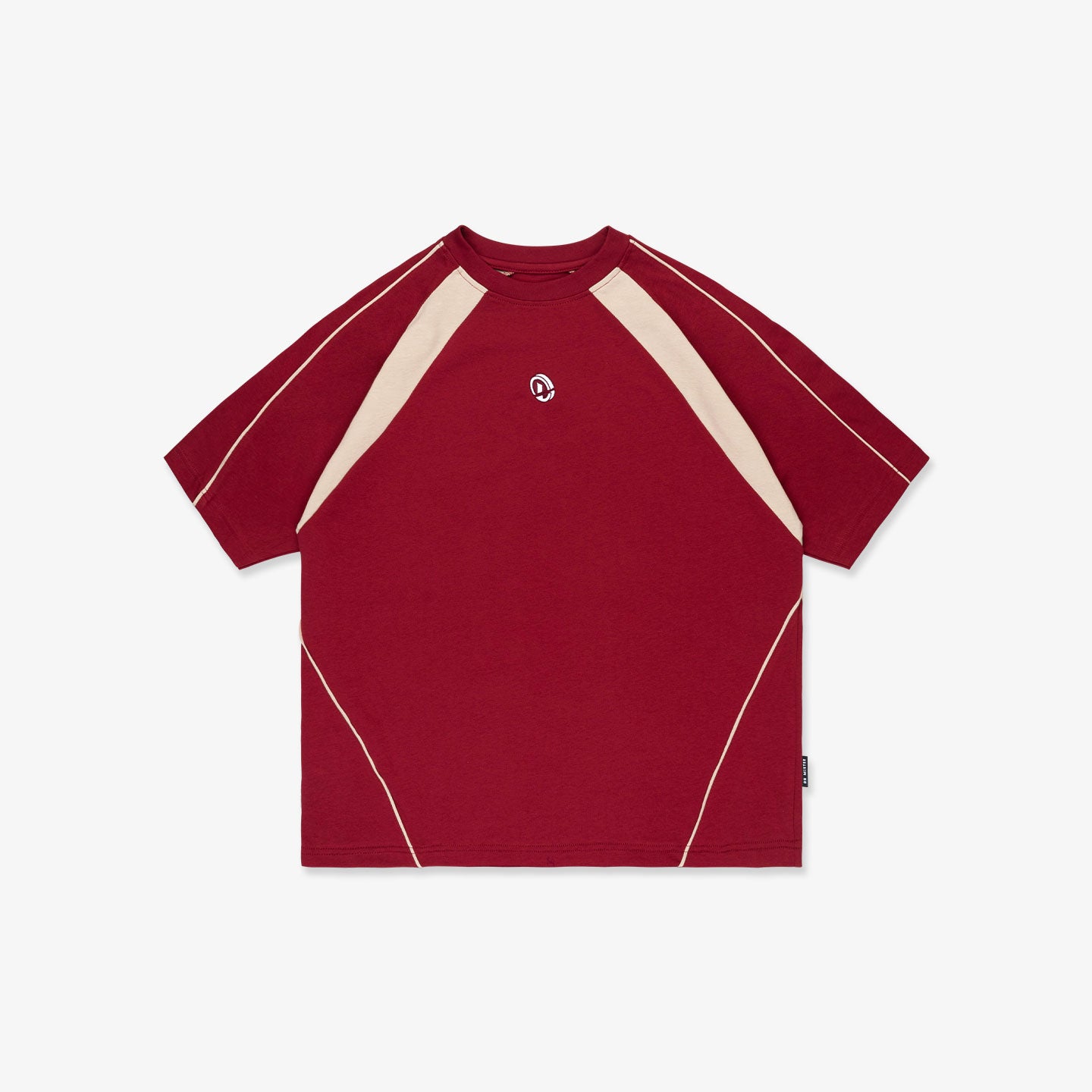 Lustre Panelled Broad Tee - Wine Red