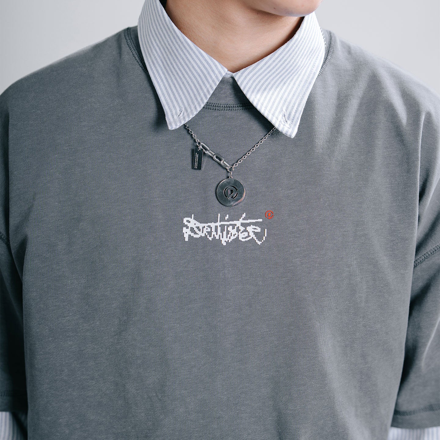 Pixelature Washed Tee - Grey