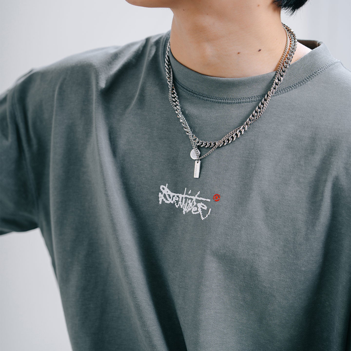 Pixelature Washed Tee - Industrial Sage