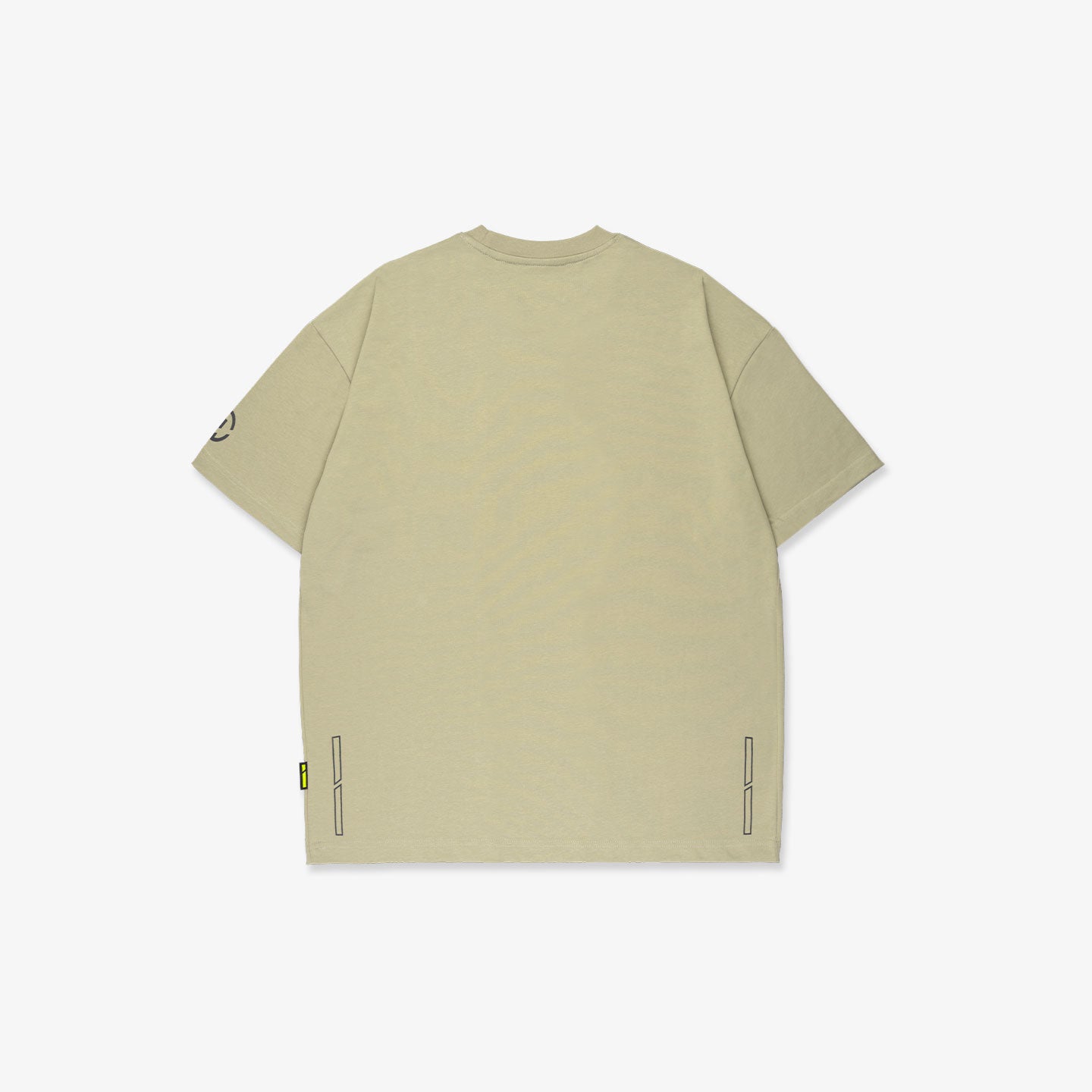 Panelled Drop Shoulder Oversized Tee - Khaki Green