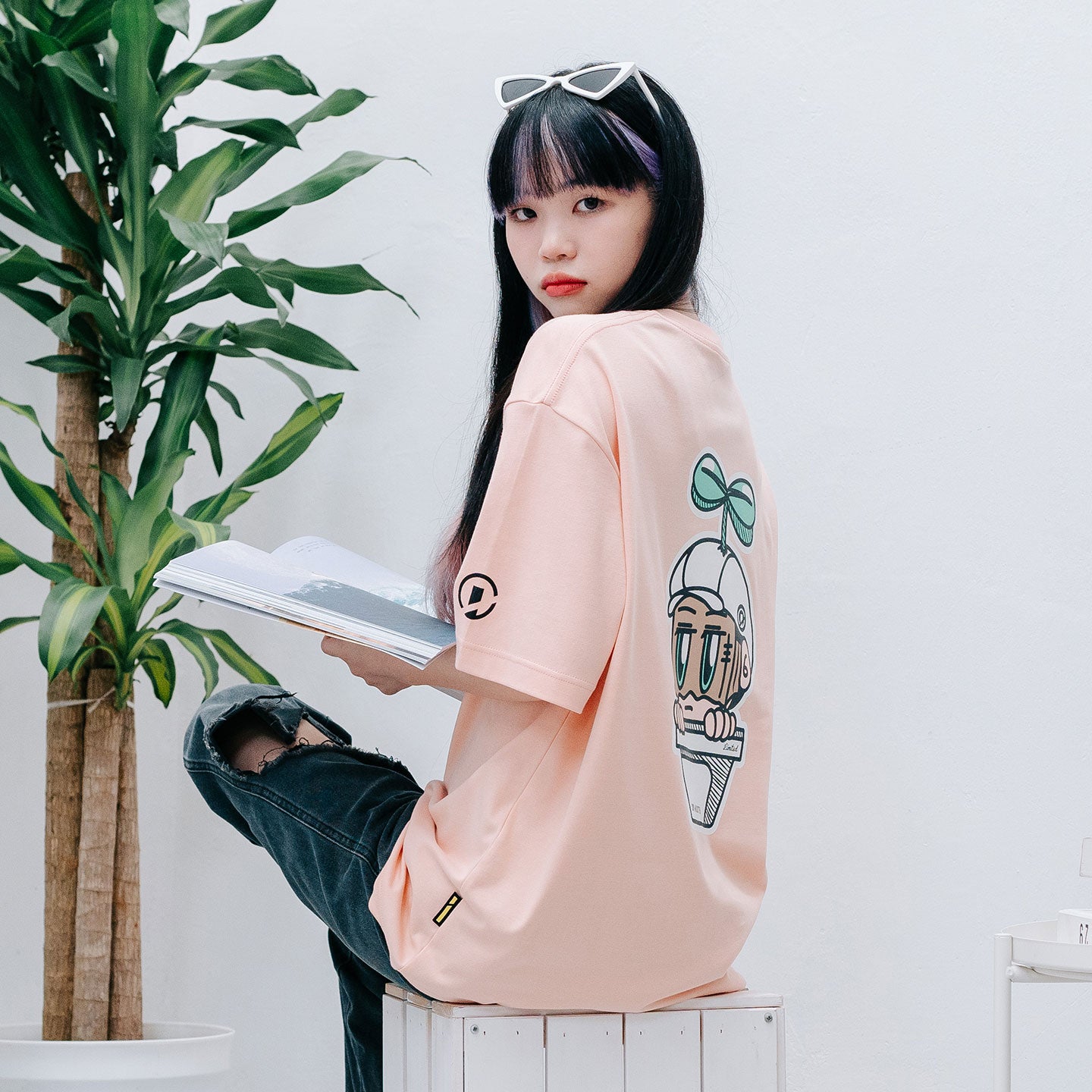 Sprout Oversized Tee - Salmon Pink (Limited)
