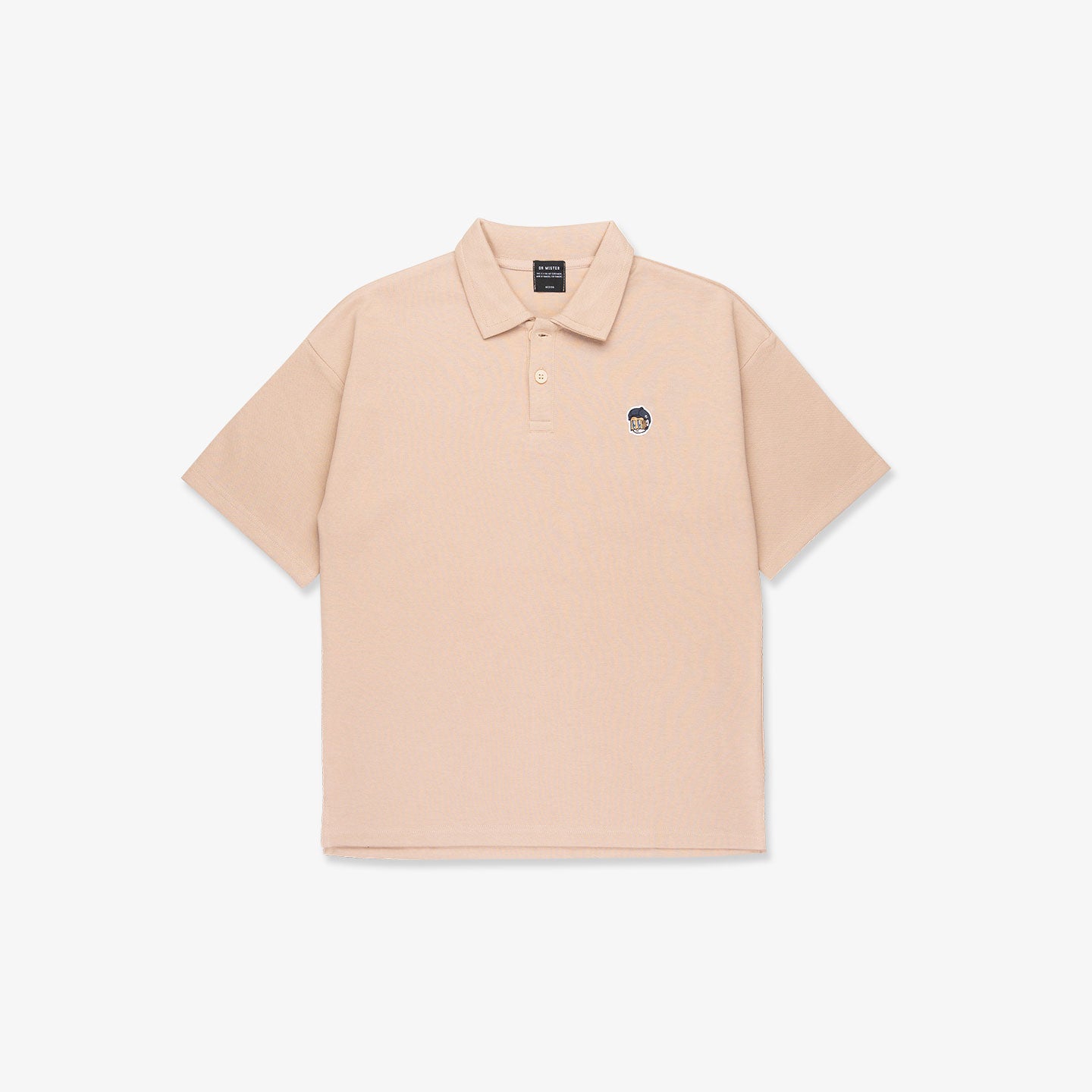 Patched Polo Tee - Beige