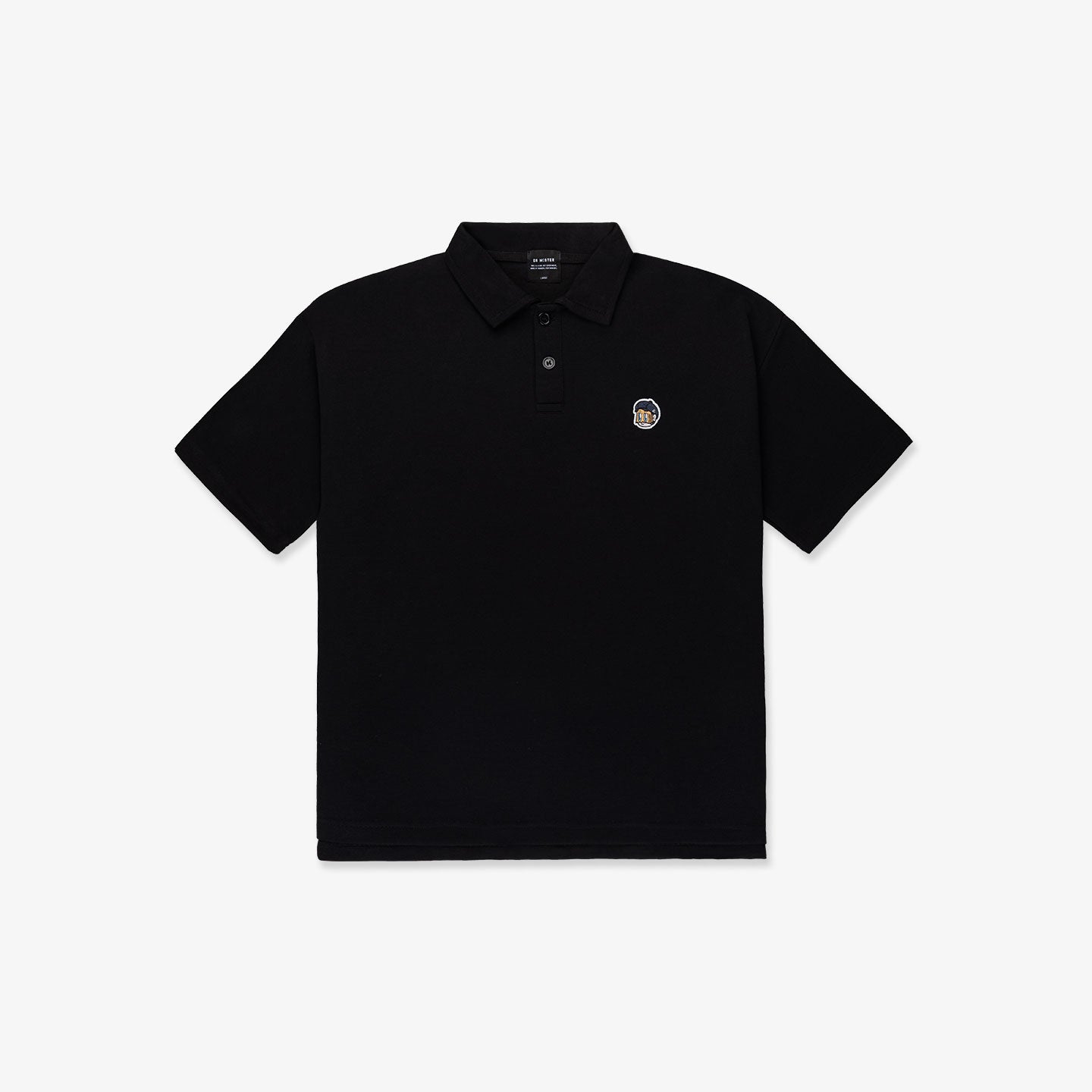 Patched Polo Tee - Black