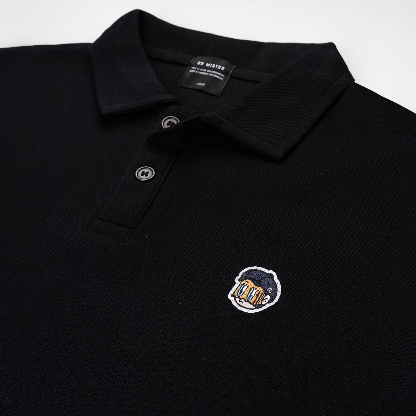 Patched Polo Tee - Black