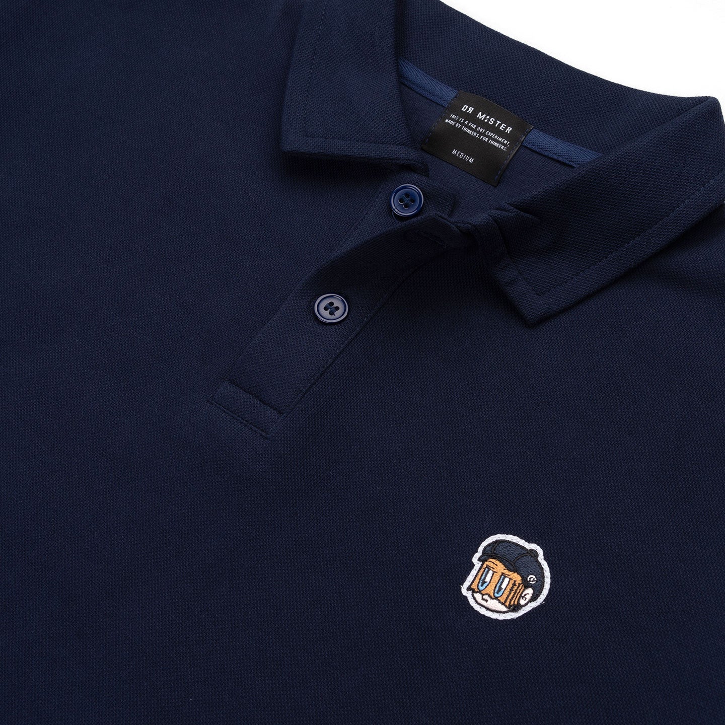 Patched Polo Tee - Navy Blue