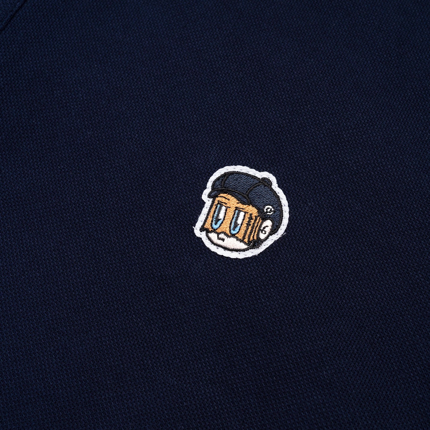 Patched Polo Tee - Navy Blue