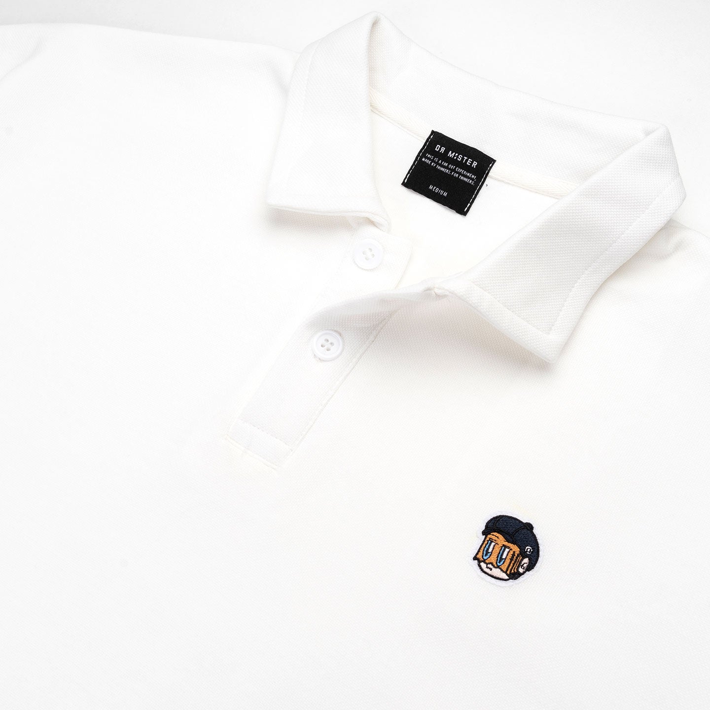 Patched Polo Tee - White