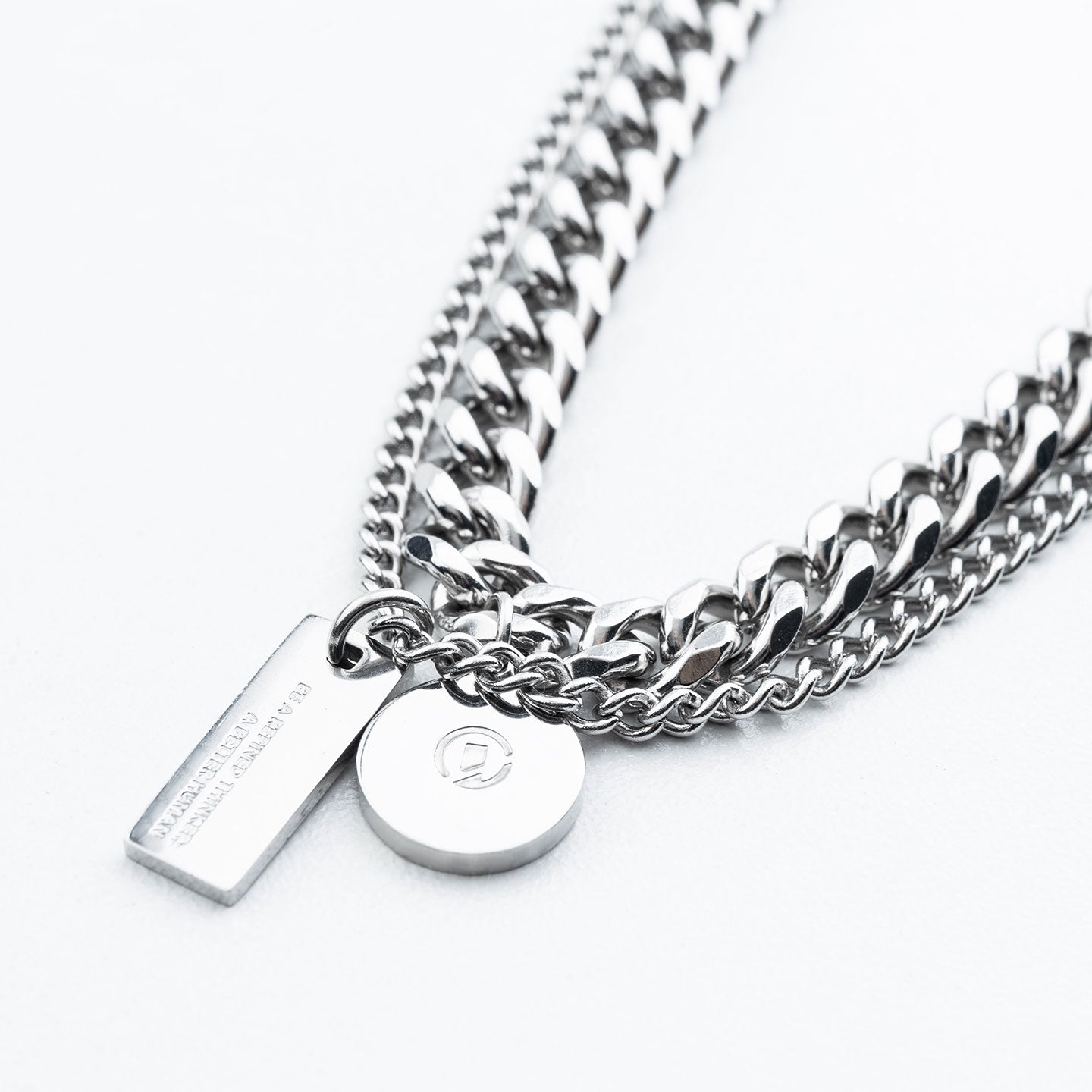 Twofold Hybrid Pendant Necklace - Silver