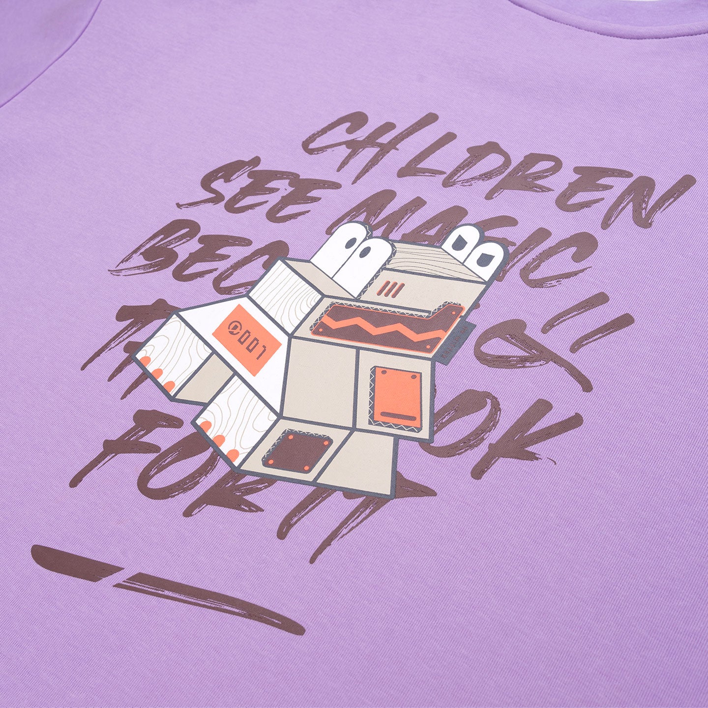 Wooden Dino Broad Tee - Lavender Purple