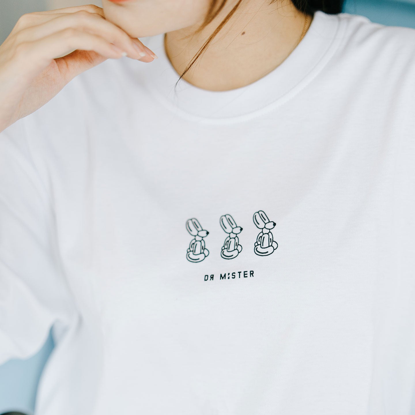 Balloon Bunny Oversized Tee - White