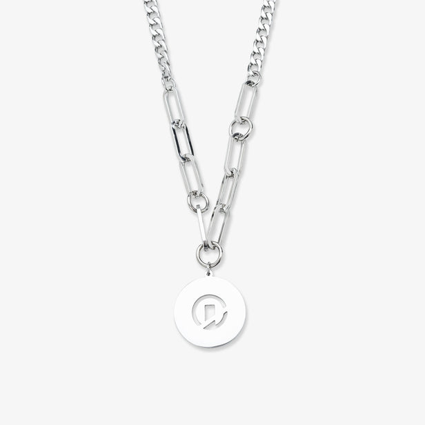 Duo Hybrid Pendant Necklace - Silver