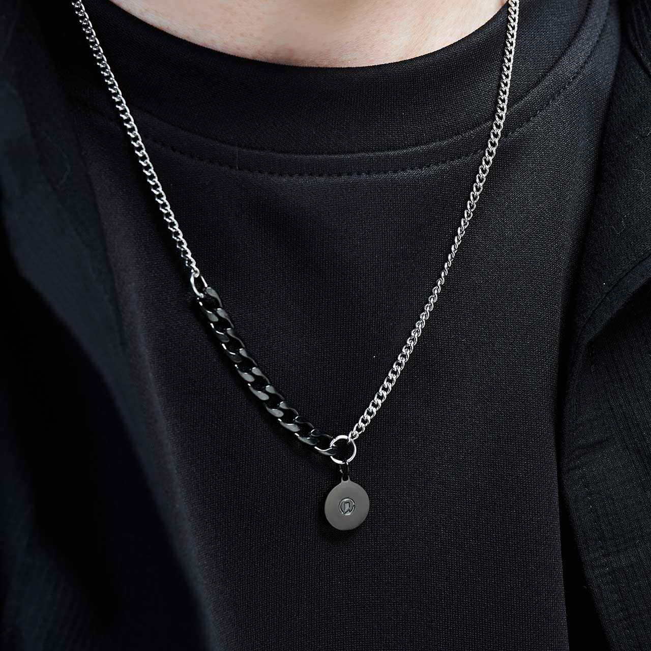 "Midnight" Miniature Tint Pendant Necklace - Black