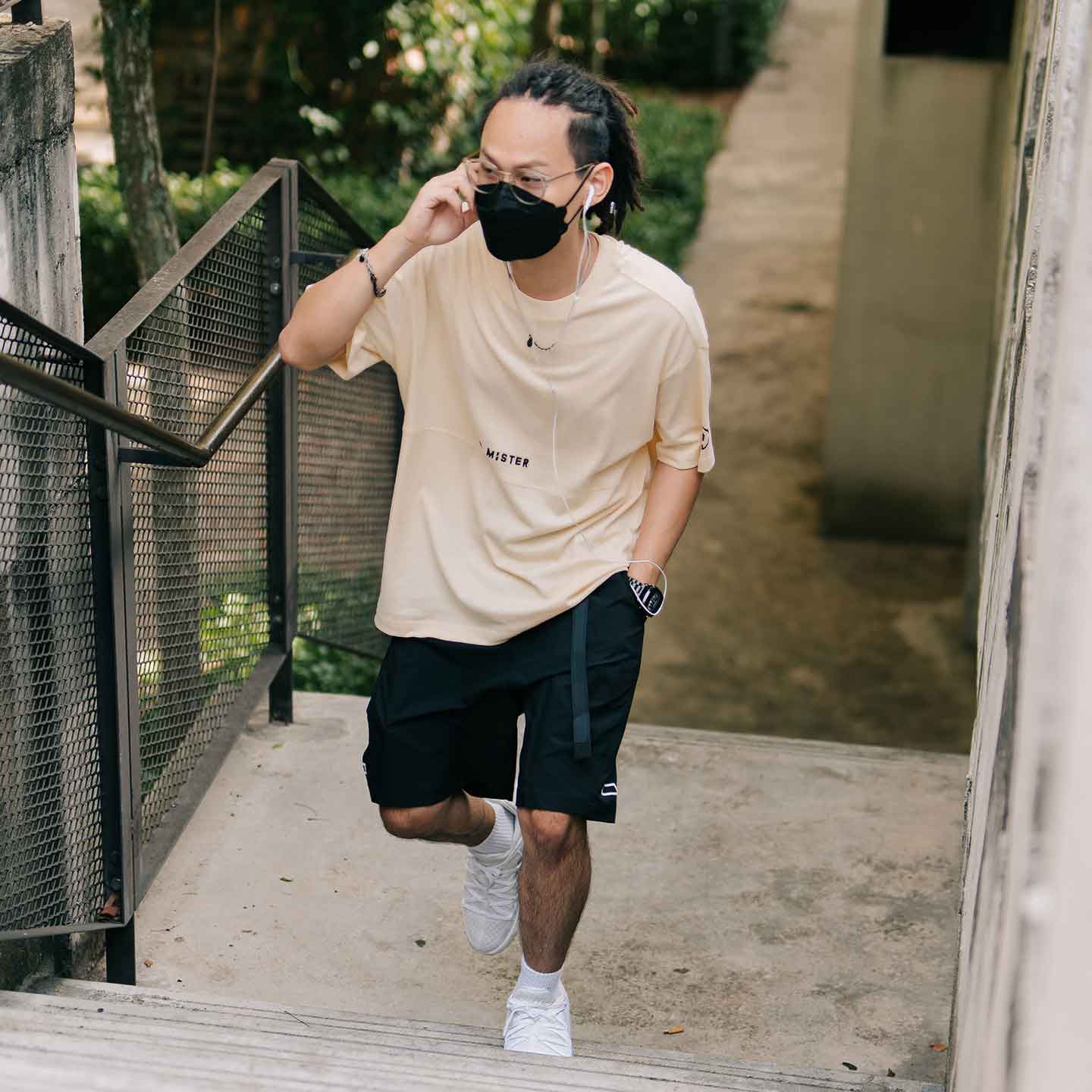 Paneled Sage Broad Tee - Cream Yellow