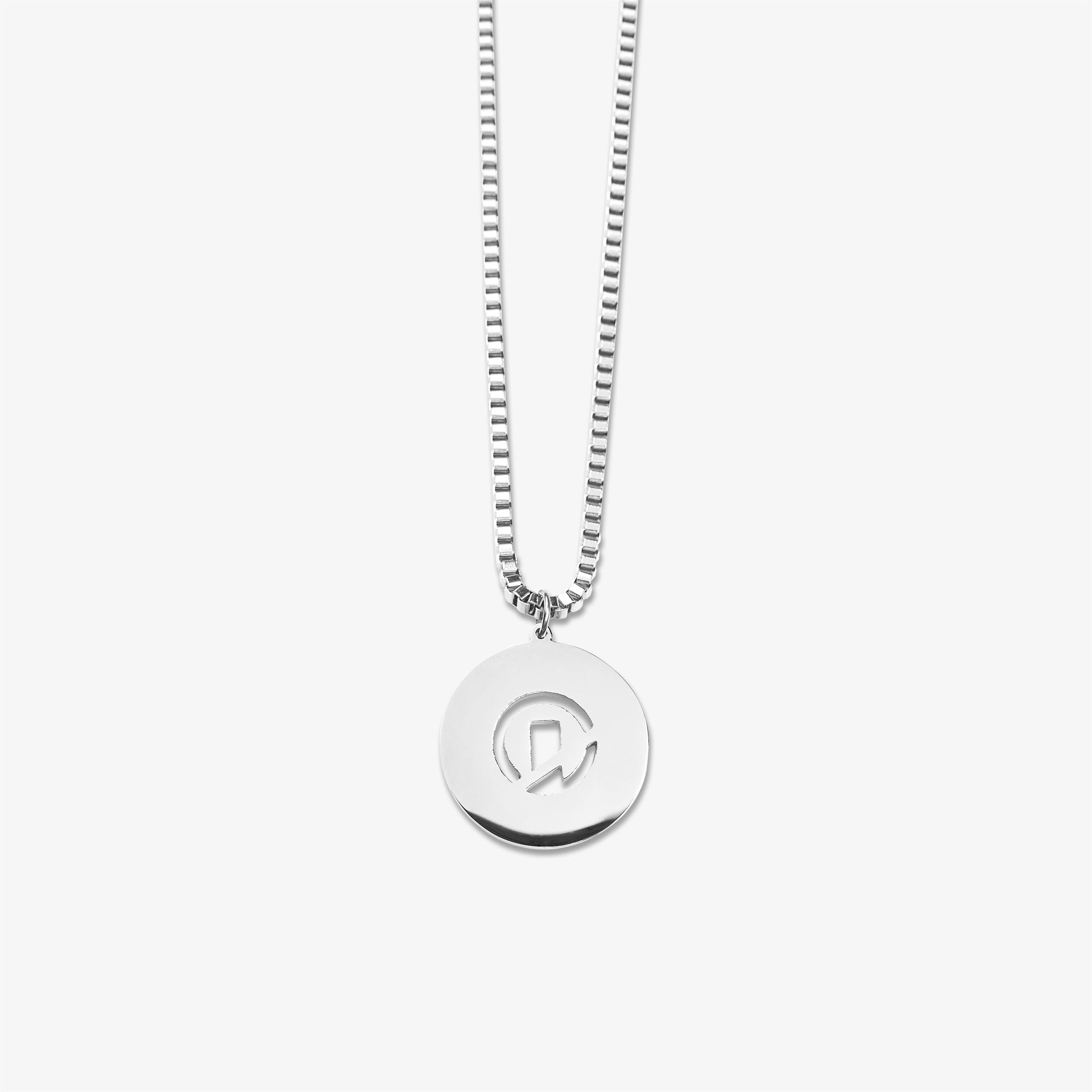 Box Chain Pendant Necklace - Silver